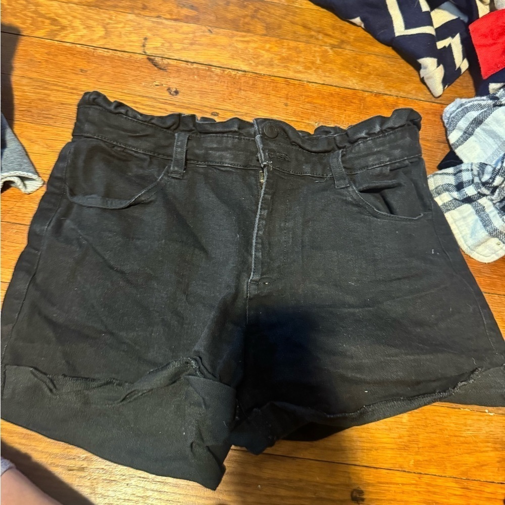 Blue Spice Black Jean Shorts High-Waisted Denim